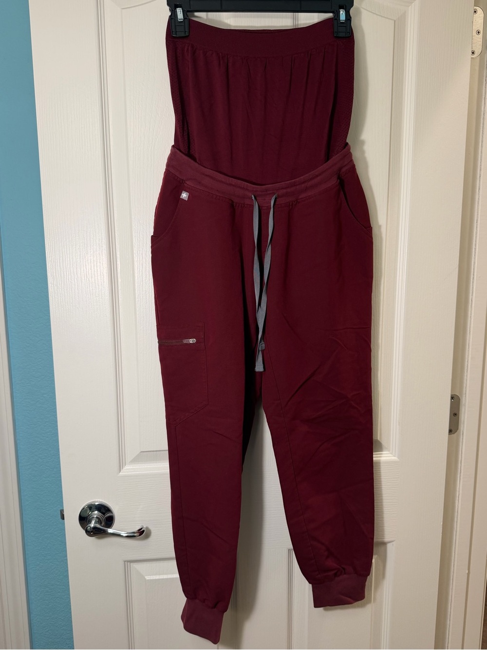 Figs Burgundy Maternity Scrub Joggers